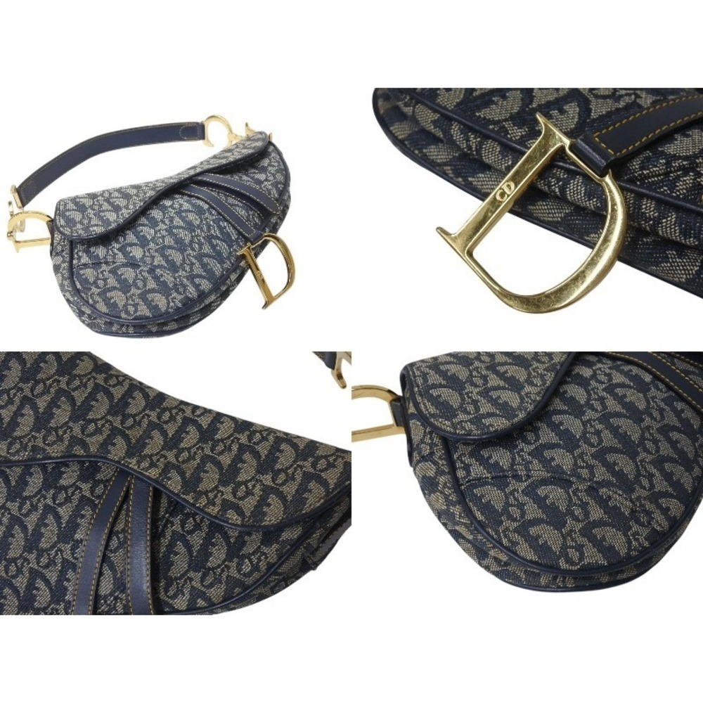 Christian Dior Trotter Saddle Bag Navy Blue Galliano - Picture 7 of 10